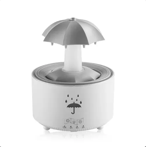Veilleuse LED colorée avec télécommande, parapluie rotatif, humidificateur à gouttes d'eau, diffuseur d'huiles essentielles à ultrasons pour bureau