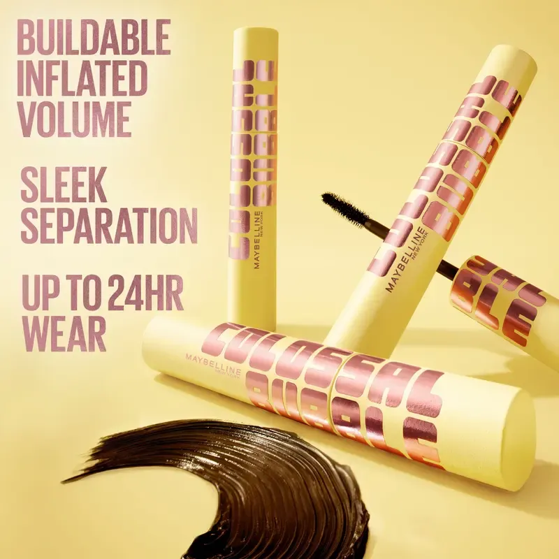 Mascara Colossal Bubble, volume et longueur modulables pour des cils audacieux et séparés, tenue 24 h,