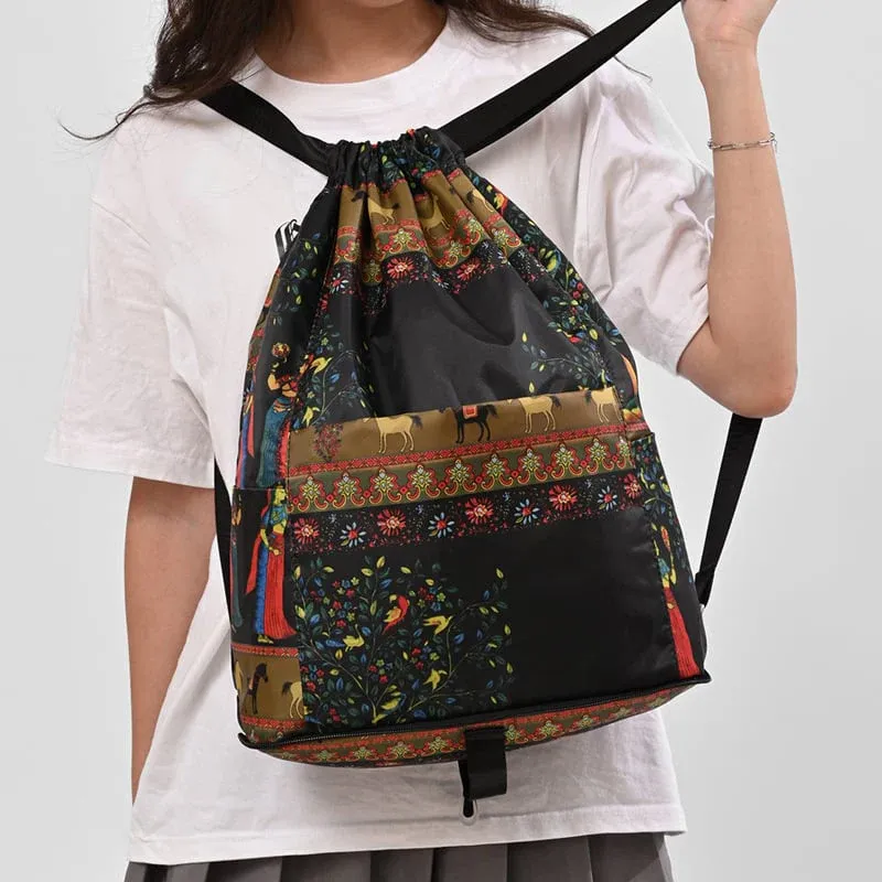 😍Sac à dos de sport pliable avec cordon de serrage et grande capacité✨