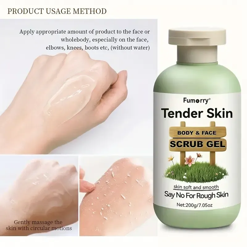 Gel exfoliant rajeunissant 200 g, nettoyant en profondeur, contient des extraits de plantes d'aloe vera, de rose et de camomille, adoucit la peau, débouche les pores, nettoie la peau, hydrate, peut être utilisé sur tout le corps, convient à tous les types de peau Achetez maintenant Achetez-en un et obtenez-en un gratuitement