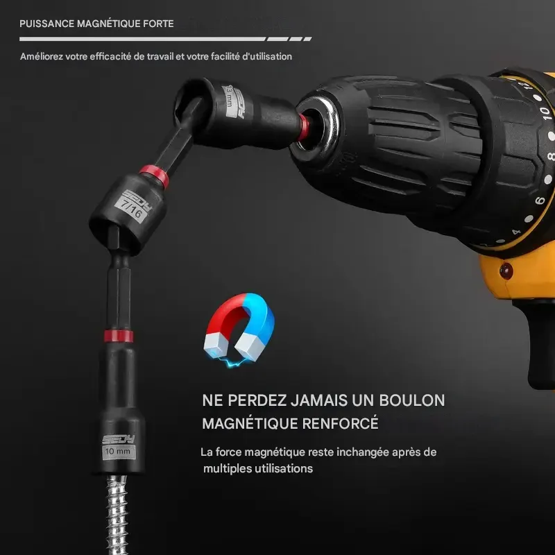 Coffret de tournevis à percussion magnétiques, 80 ou 41 pièces, métrique et SAE avec adaptateurs de douilles, porte-embouts, tournevis à oreilles, douilles universelles, rallonge à dégagement rapide, coffret de tournevis Power Bits, cadeau de Noël