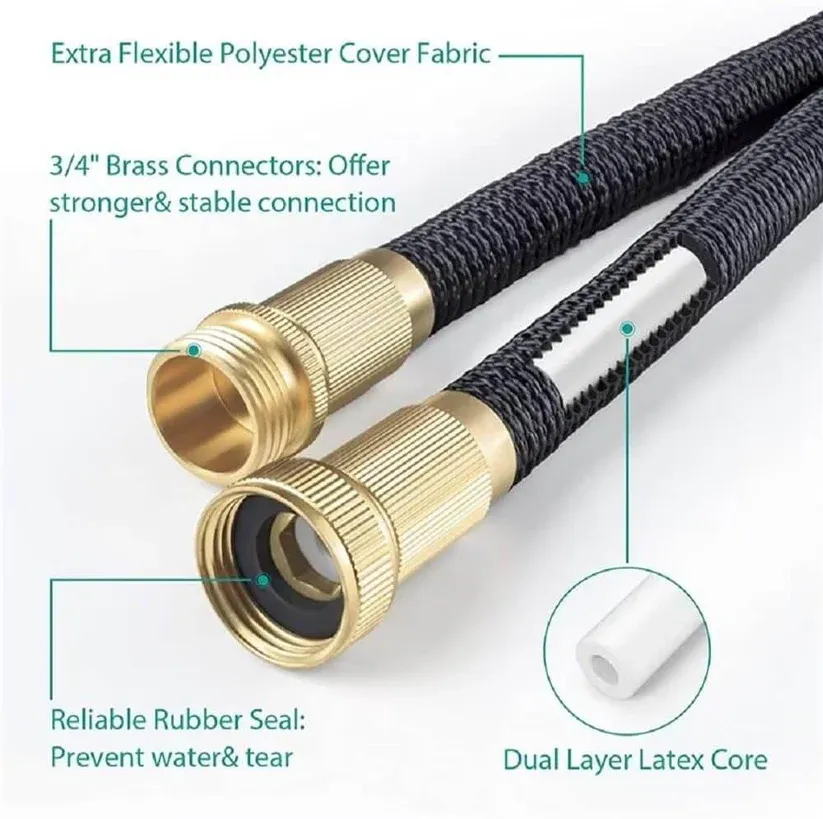 Tuyau d'arrosage flexible extensible-30m(100 pouces）