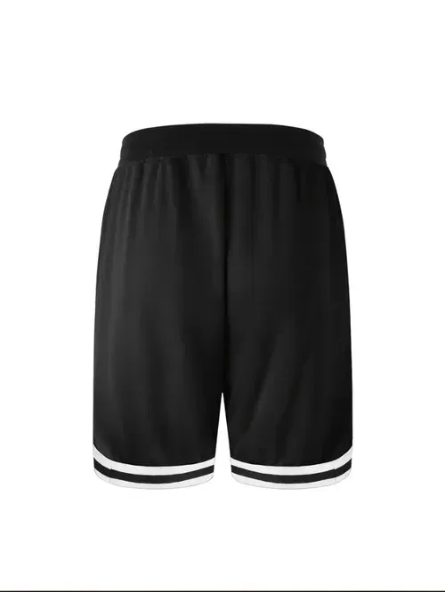 Lot de 4 shorts de sport décontractés pour hommes avec poches zippées - Polyester respirant, ceinture élastique, vêtements de basket-ball et de sport multicolores, lavables en machine