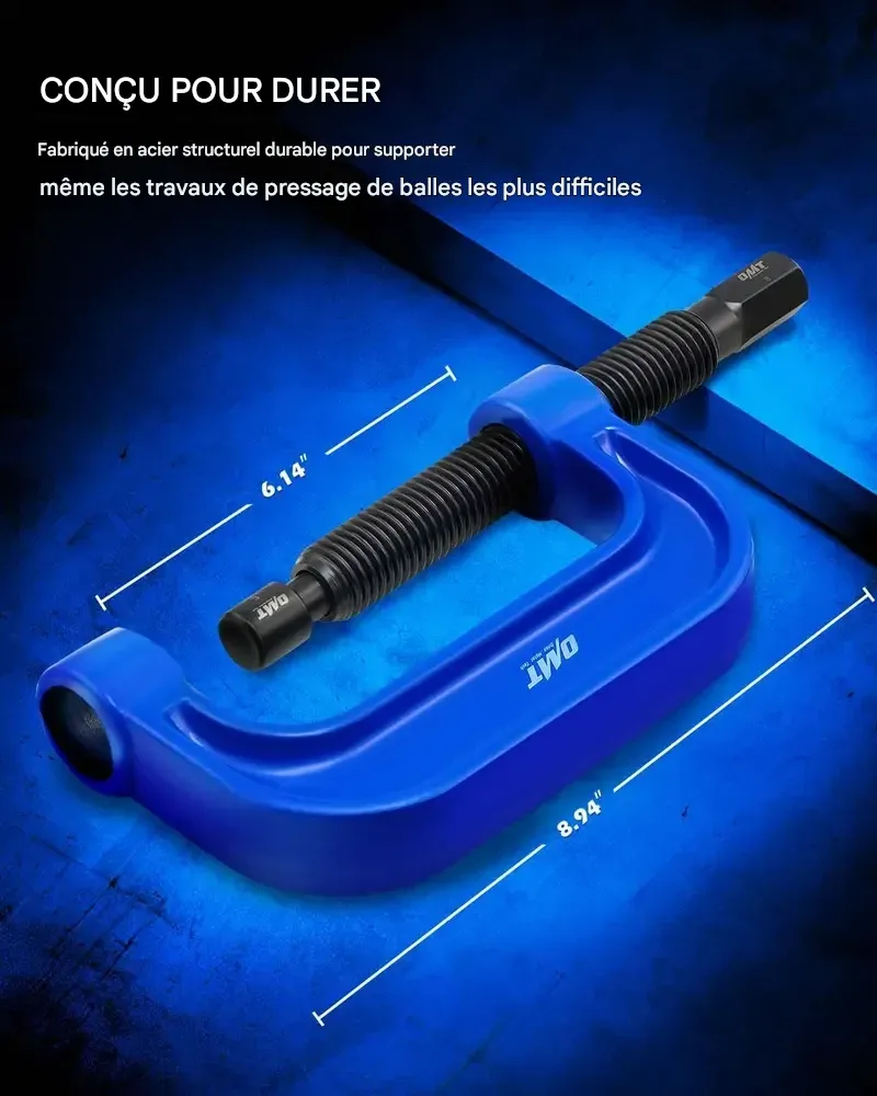 Kit de presse à rotule Orion Motor Tech, kit d'outils robuste pour l'extraction de rotules avec adaptateurs 4x4, compatible avec la plupart des voitures et camionnettes 2 et 4 roues motrices, pour la réparation automobile.