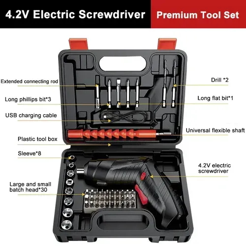 Perceuse électrique à main rechargeable Perceuse à main haute puissance Outils de quincaillerie Outils électriques multifonctions