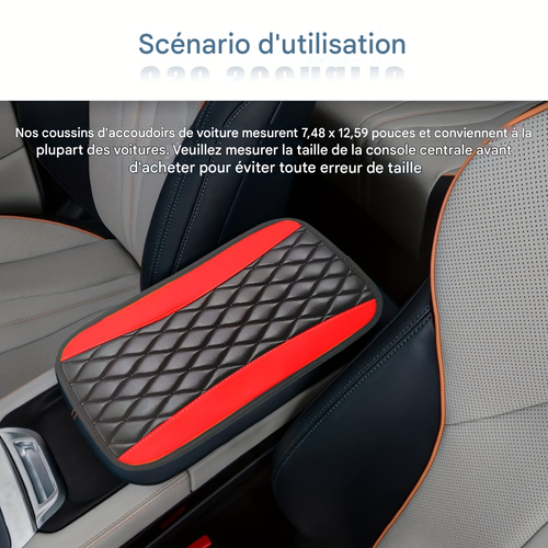 Coussin d'accoudoir et housses d'épaule pour ceinture de sécurité en cuir PU surpiqué — Accessoires d'intérieur automobile