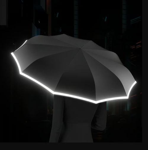 Parapluie à boucle, bande de sécurité réfléchissante, robuste et coupe-vent, portable et de voyage