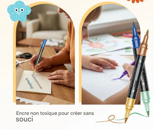 Marqueurs Pailletés Double-Pointe | Illuminez Vos Créations 🎨