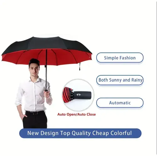 Parapluie de voyage portable pliable automatique extra large