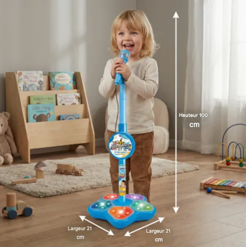 Machine de karaoké pour enfants avec pied de micro – Kit de karaoké amusant