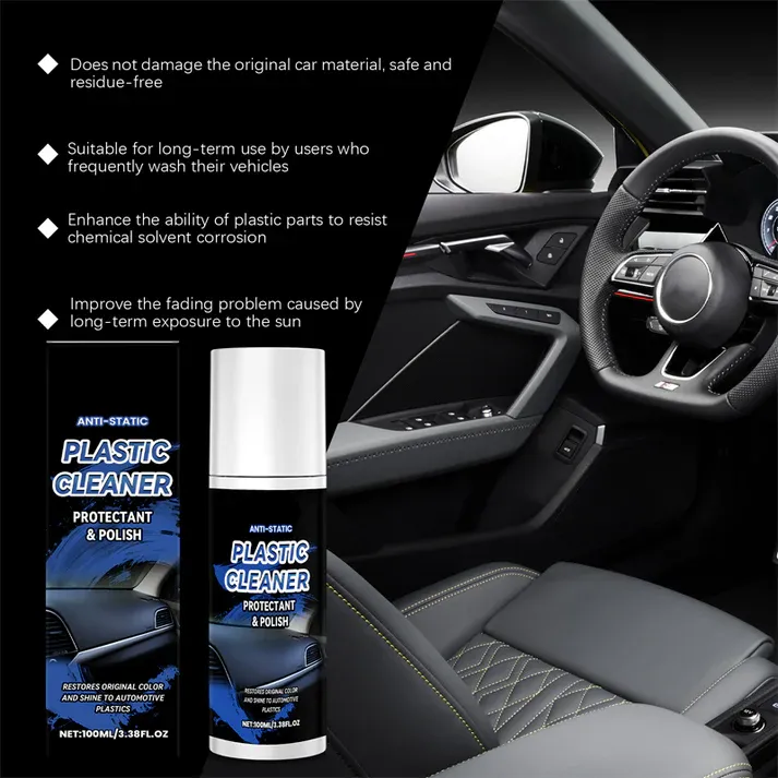 🚗Nettoyant multifonction avec polissage protecteur pour intérieur de voiture✨Emballé par deux tubes