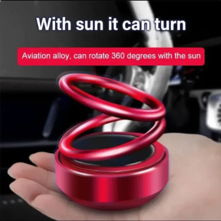 Ornement d'aromathérapie de voiture à suspension à double anneau rotatif solaire