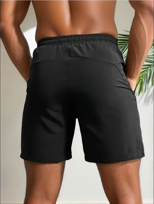 Short à taille avec cordon de serrage et imprimé lettre pour homme