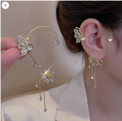 Boucles d'oreilles papillon en zircon brillant pour femme
