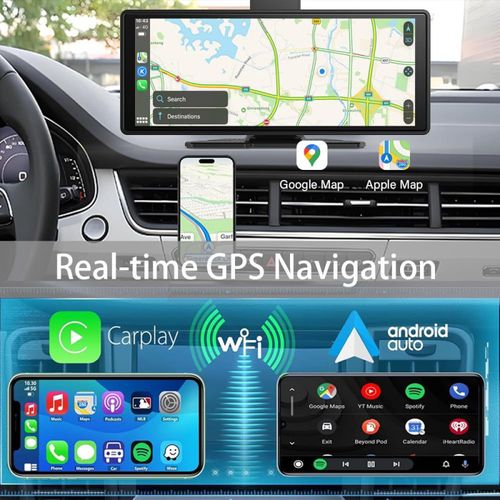 Caméra de recul CarPlay 10,26 pouces avec enregistrement en boucle 1080p, garantie 1 an - Compatible avec tous les écrans intelligents de voiture et navigateur MP5