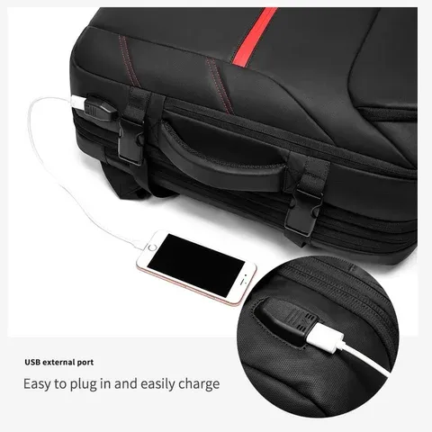 Sac de voyage décontracté pour ordinateur portable avec chargeur USB et étanche pour homme