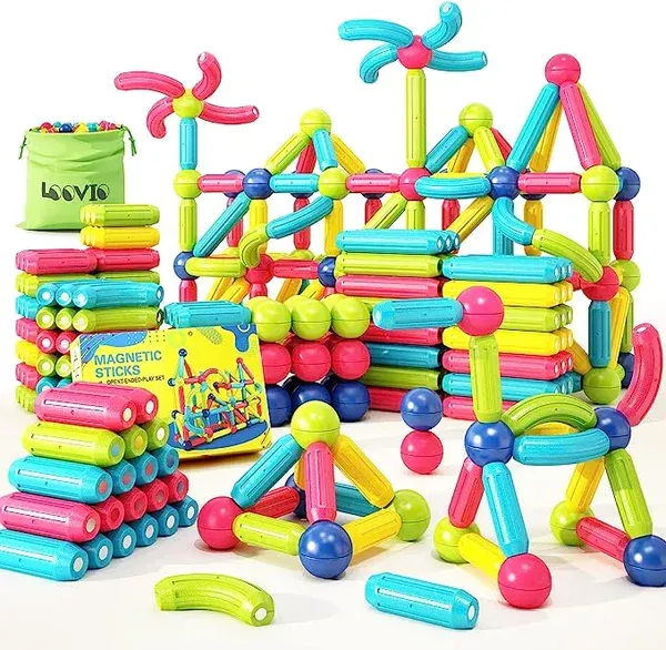 Tuiles de construction magnétiques transparentes Blocs de construction magnétiques 3D Construction 84 pièces Jouets éducatifs pour enfants