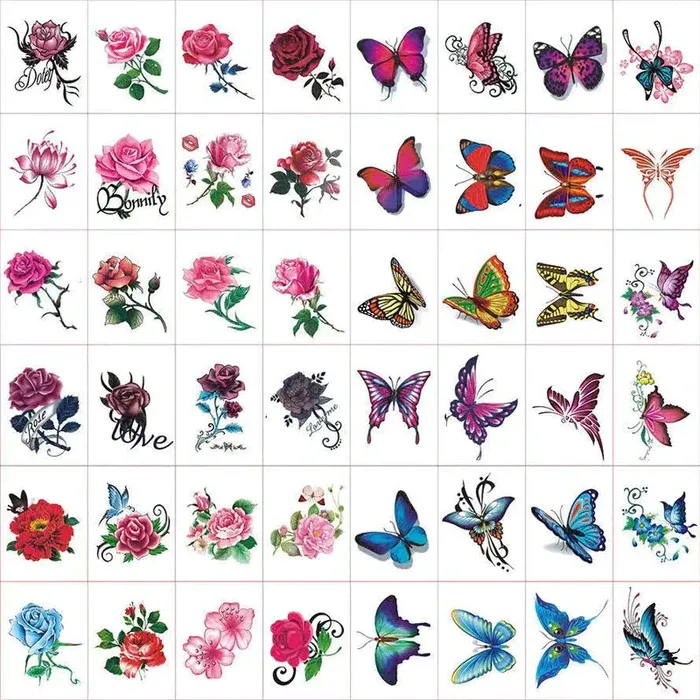 🌺Autocollants de tatouage élégants et créatifs 50PCS🦋
