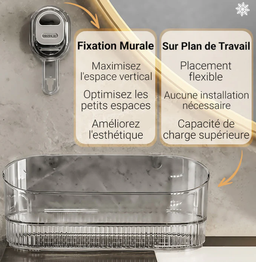 Support de rangement à ventouses avec trou de drainage