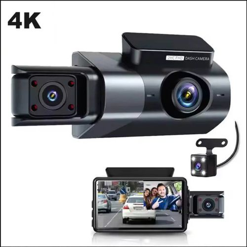 Caméra de tableau de bord 4K à 3 canaux