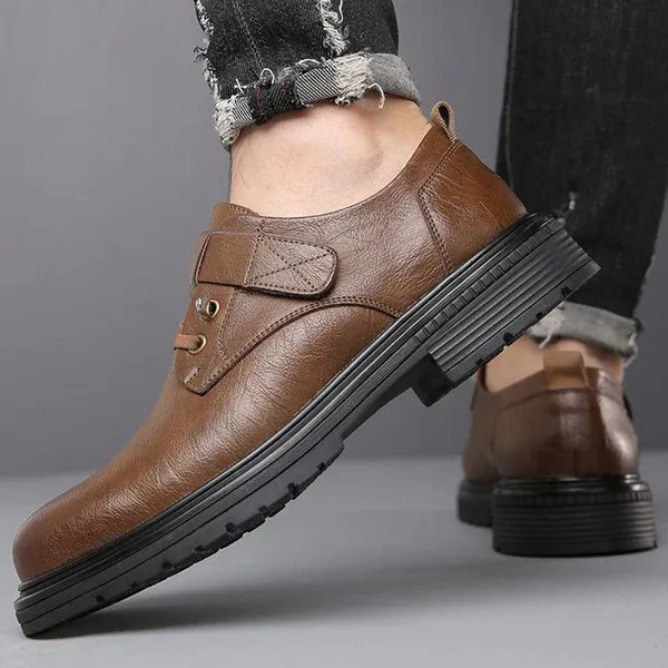 Chaussures Homme Rétro en Cuir PU - Semelle Souple et Confort Respirant, Style Intemporel pour Quotidien 🏃‍♂️📦