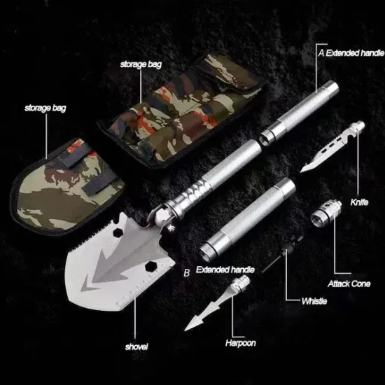 Pelle d'artillerie polyvalente avec sac de camouflage