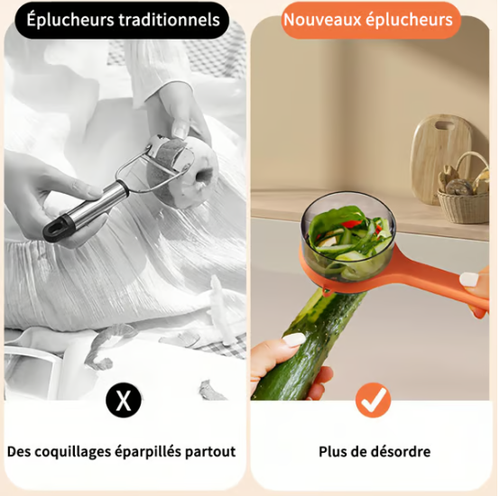 🍎Éplucheur de fruits de nouvelle conception spécifique à la cuisine avec boîte de rangement