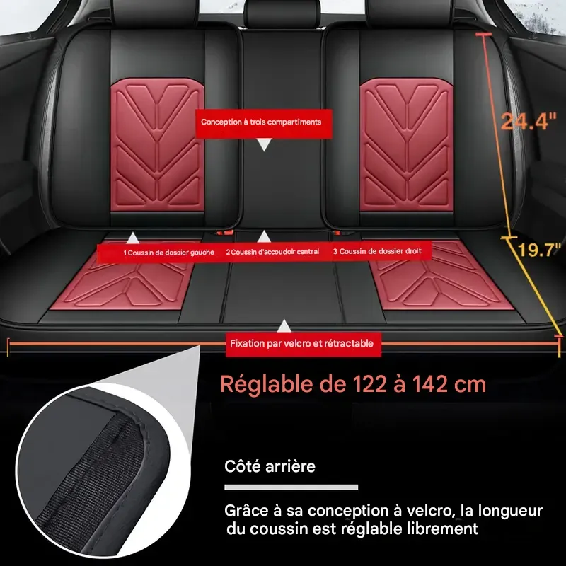 Arespark Housses de siège auto 5 places, ensemble complet, imperméables, en cuir nappa, housse de banquette fractionnable 40-60, universelles pour Nissan, Honda Civic, CRV, HRV, Kia Sorento, Toyota Corolla, 4Runner, Camry, Hyundai, Mazda (ensemble complet)