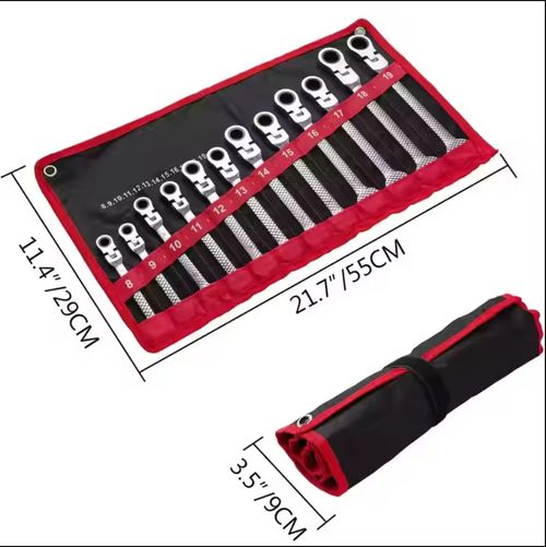 Jeu de clés à cliquet flexibles 8-19 mm, à anneau denté, à cliquet combinées flexibles