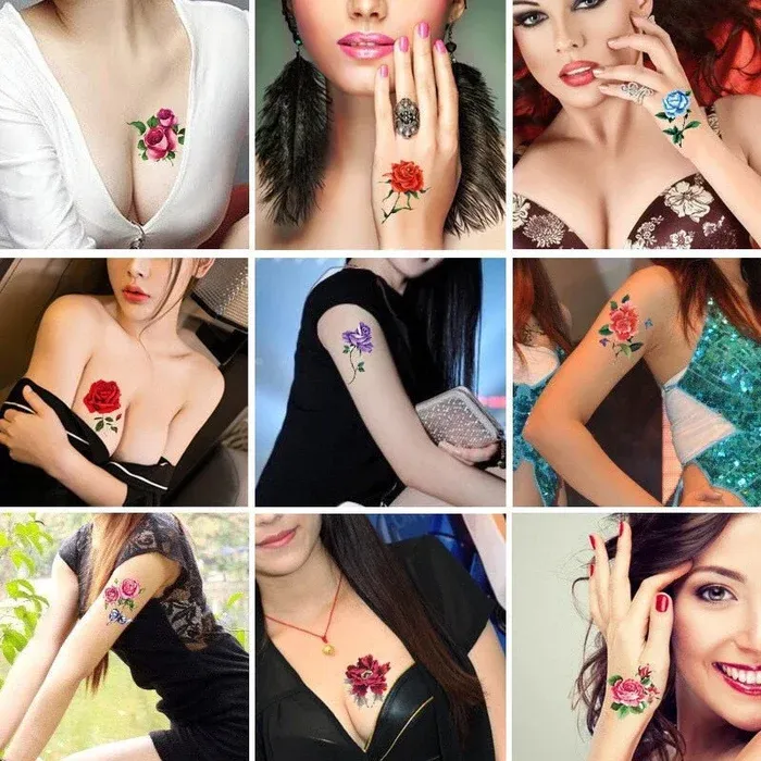 🌺Autocollants de tatouage élégants et créatifs 50PCS🦋