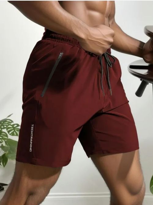 Short à taille avec cordon de serrage et imprimé lettre pour homme