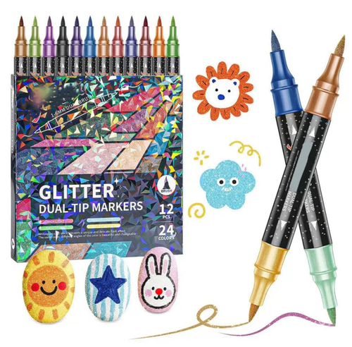 Marqueurs Pailletés Double-Pointe | Illuminez Vos Créations 🎨