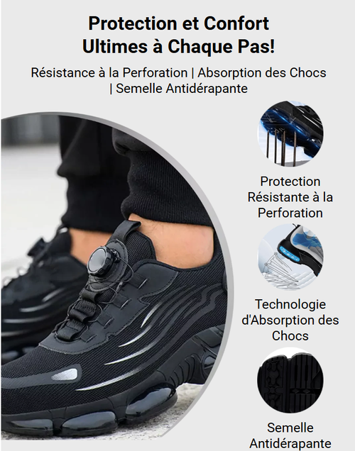 Chaussures de Sécurité Élégantes Unisexes avec Embout en Acier