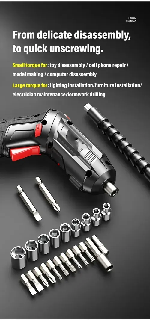 Perceuse électrique à main rechargeable Perceuse à main haute puissance Outils de quincaillerie Outils électriques multifonctions
