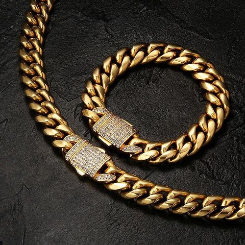 Ensemble de fermoirs glacés Miami Cuban Bundle de 10 mm en or 18 carats