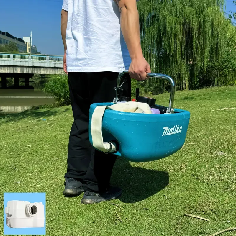 Pompe à Eau Flottante Portable avec Tuyau de 5 Mètres, à Essence, Idéale pour l'Irrigation de Jardin et les Tâches d'Arrosage Extérieur, Pompe à Eau Submersible