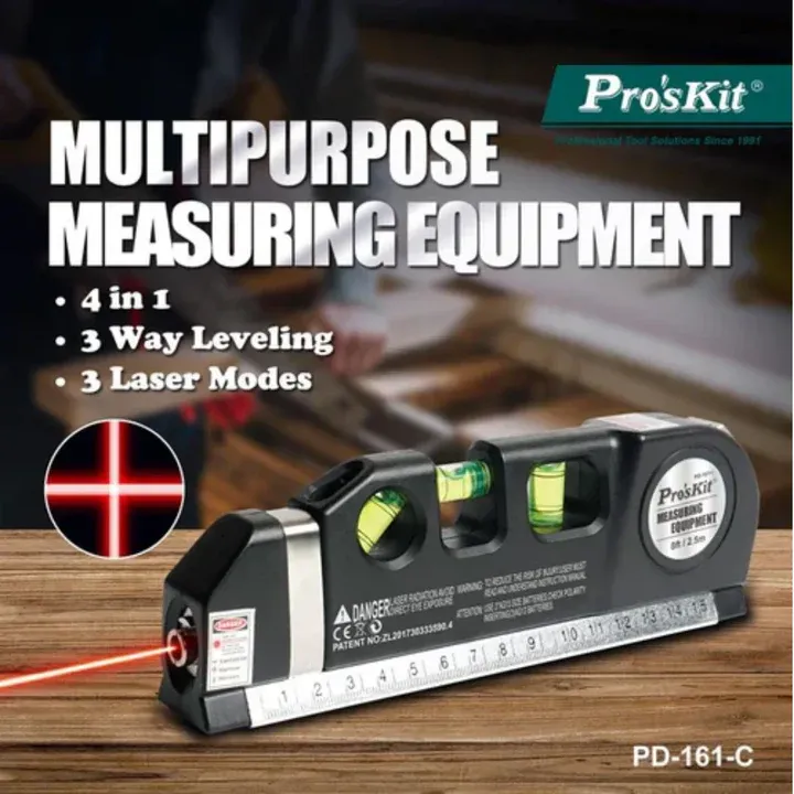 Niveau laser 4 en 1 Fixit Pro 3 Outil de mesure polyvalent 4 en 1 avec ruban de 8 pieds