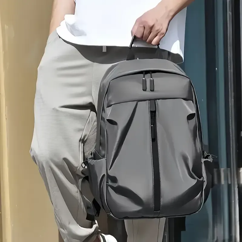 Sac à dos élégant et tendance pour homme, couleur unie, simple, léger, pour le sport, les voyages, les déplacements, pour ordinateur portable, pour étudiant