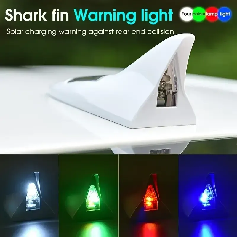 🚗Feu d'avertissement solaire en forme d'aileron de requin pour voiture