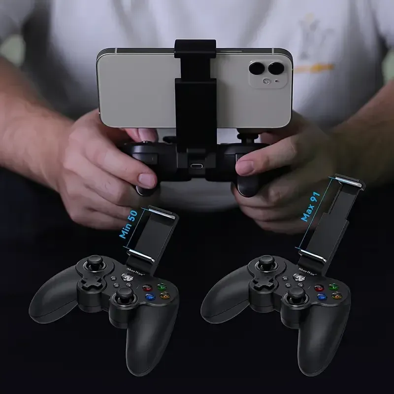 Mobile Game Controller for iPhone and Android with Phone Holder and LED Backlight - PS Remote Play Arcade Games - Long Battery Life