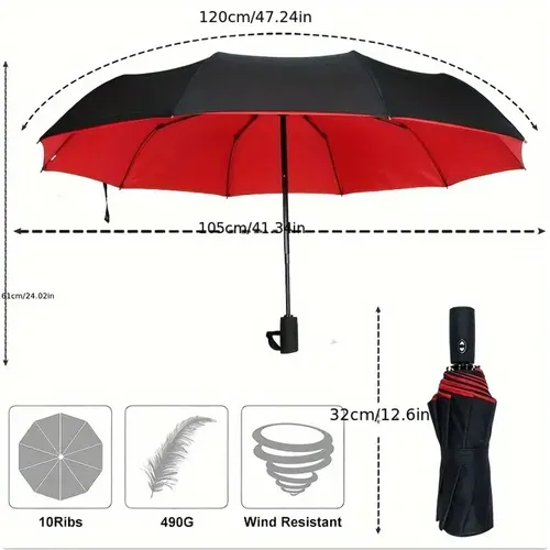 Parapluie de voyage portable pliable automatique extra large
