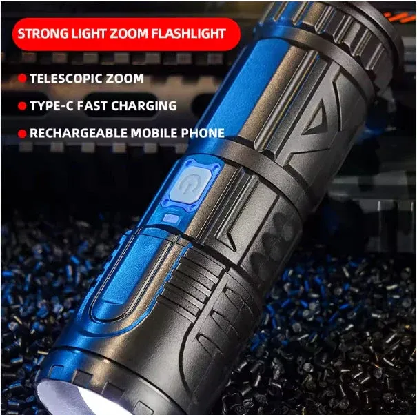 rechargeable, portable, longue portée, ultra-lumineuse, LED ABS