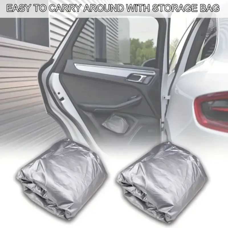 1pc Housse de Voiture Universelle Étanche - Protection Extérieure Contre les UV, Pluie, Poussière et Résistante aux Hautes Températures, Matériau PEVA de Haute Qualité, Protection Toutes Saisons pour Véhicule, Anti-Poussière, Aspect Argenté, Accessoires Auto