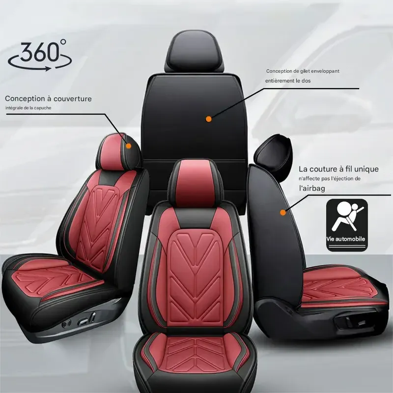 Arespark Housses de siège auto 5 places, ensemble complet, imperméables, en cuir nappa, housse de banquette fractionnable 40-60, universelles pour Nissan, Honda Civic, CRV, HRV, Kia Sorento, Toyota Corolla, 4Runner, Camry, Hyundai, Mazda (ensemble complet)