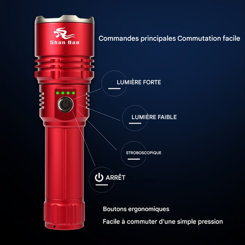 Lampe torche LED rouge