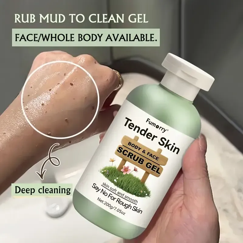 Gel exfoliant rajeunissant 200 g, nettoyant en profondeur, contient des extraits de plantes d'aloe vera, de rose et de camomille, adoucit la peau, débouche les pores, nettoie la peau, hydrate, peut être utilisé sur tout le corps, convient à tous les types de peau Achetez maintenant Achetez-en un et obtenez-en un gratuitement