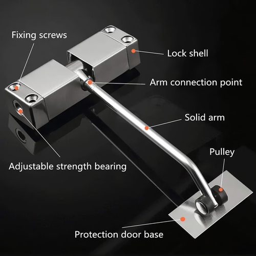 Ferme-porte silencieux à ressort, ferme-porte automatique réglable en acier inoxydable