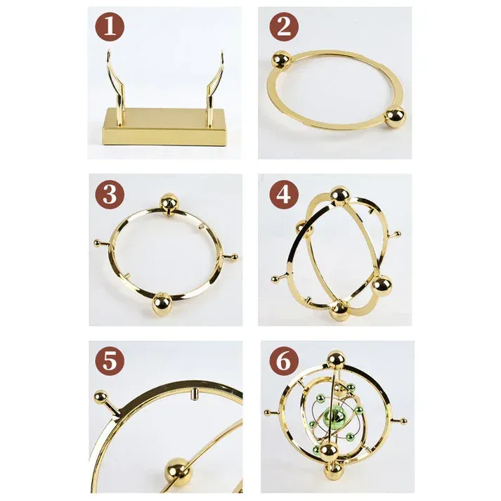 Pendule à mouvement perpétuel en orbite céleste - Décoration rotative créative pour la maison