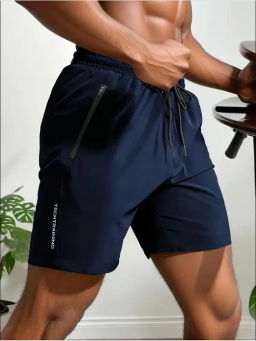 Short à taille avec cordon de serrage et imprimé lettre pour homme
