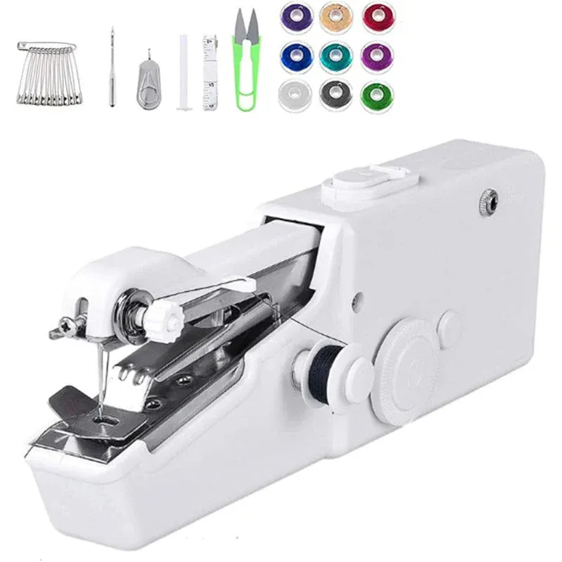 Kit mini-machine à coudre portative – Sans fil, portable et prête à coudre